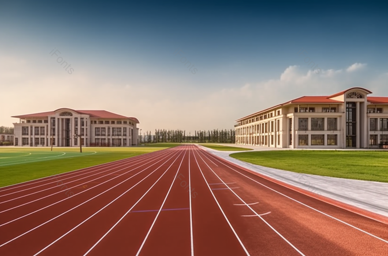 小学校园绿色草坪与操场跑道背景图,高清,摄影图,摄影图片,图片大全,摄影图免费下载